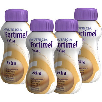 NUTRICIA Fortimel Extra Moka Πόσιμο Θρεπτικό Σκεύασμα Υψηλής Περιεκτικότητας Σε Πρωτεΐνη Με Γεύση Καφέ 4x200ml