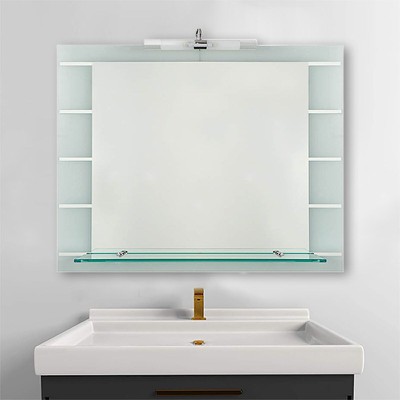 Καθρέπτης μπάνιου τοίχου 90x75 με φωτιστικό κι ετα