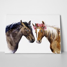 Watercolor horses flowers cute love 686518909 a