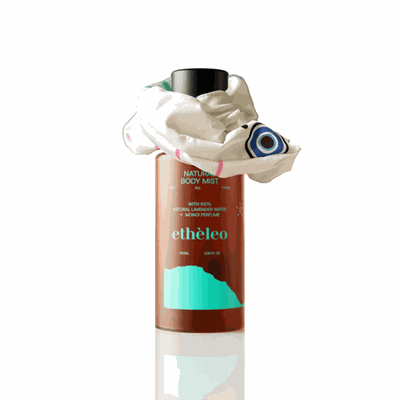 ETHELEO Monoi Body Mist Αρωματικό Σπρέι Σώματος Με 100% Φυσικό Ανθόνερο Λεβάντας 100ml & Δώρο Scrunchie