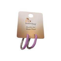 InoPlus Borghetti Earrings Squared Steel Purple 1 pair
