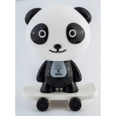 Kids Table Lamp Panda Skate Blackwhite Tlc 4010 Bk