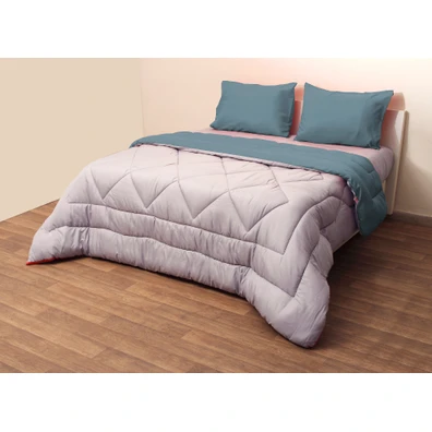 Πάπλωμα Δίχρωμο Μονό 160x240 Microfiber Γκρι/πετρό