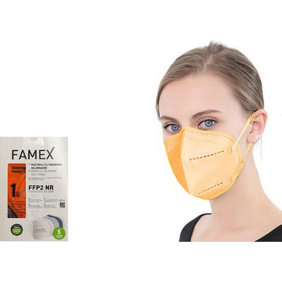 FAMEX Particle Filtering Half NR Μάσκα Προστασίας FFP2 Πορτοκαλί 100 Τεμάχια 10x10