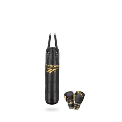 Reebok 4ft Punchbag & Boxing Gloves Set - Black/Go