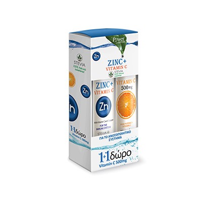 Power Of Nature Zinc & Vitamin C 500mg Stevia 20 Α