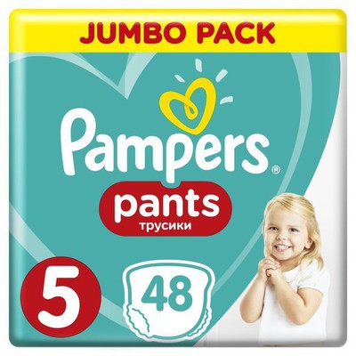 PAMPERS Βρεφικές Πάνες Βρακάκια Pants No.5 12-17Kgr 48 Τεμάχια Jumbo Pack