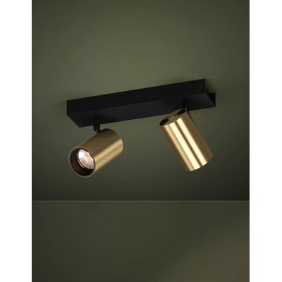 Ceiling Light Cumaribo Black With Brass Shades 2Xg