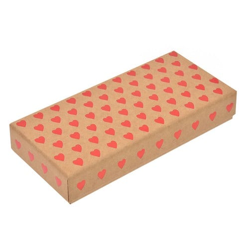 Kuti paketimi diagonale kafe me zemra te kuqe 