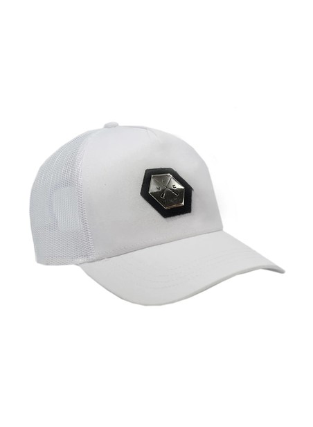 Vinyl art clothing white metallic logo cap