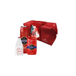 Old Spice Promo Gift Set In Travel Bag For Men With Captain Deodorant Stick 50ml + Shower Gel 250ml + After-Shave Lotion 100ml 