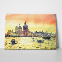 Venice watercolor painting yellow 477093064 a