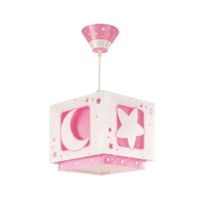 Kids Pendant Light Pink Moon With Fluorescent Part