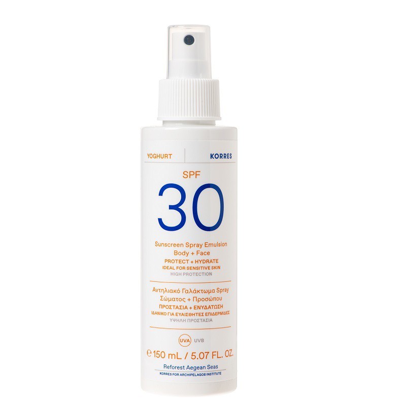 Leidinggevende Manie zij is Korres Yoghurt Sunscreen Body & Face Spray SPF30, 150ml - boxpharmacy.gr