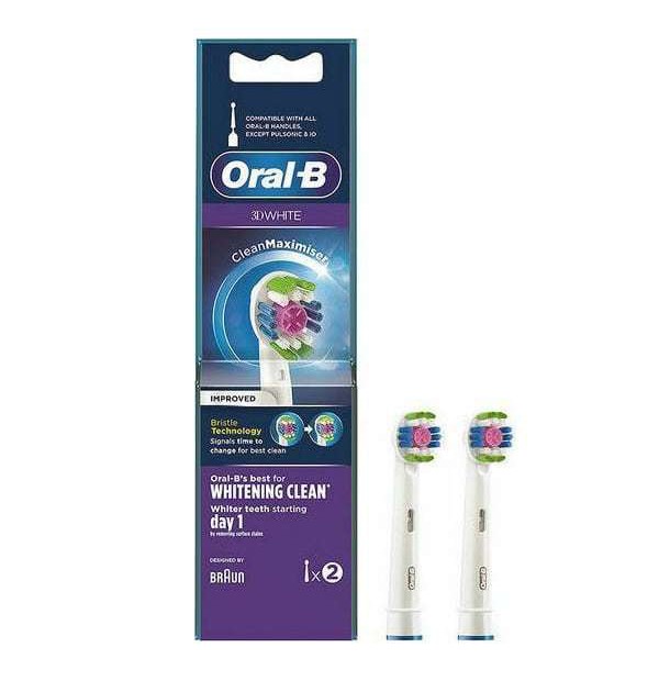 Oral B 3D White Clean Maximiser Ανταλλακτικές Κεφαλές για Ηλεκτρική Οδοντόβουρτσα, 2τεμ