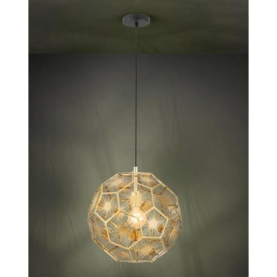 Pendant Light Skoura Black/Brass 1Xe27 Ø50