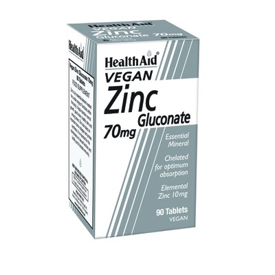 Health Aid Zinc Gluconate 70mg 90 Ταμπλέτες