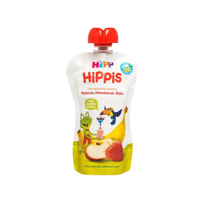 HIPP Bio HiPPis Φρουτοπολτός Με Φράουλα, Μπανάνα & Μήλο Από 1 Χρονών 100g