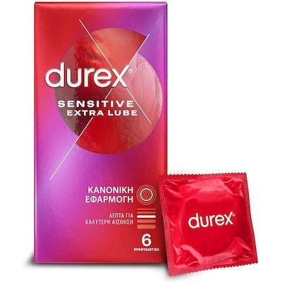 Durex Sensitive Extra Lube 6τμχ