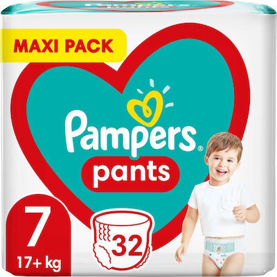 PAMPERS Maxi Pack Pants Πάνες Βρακάκι No 7 17kg+ 32 Τεμάχια