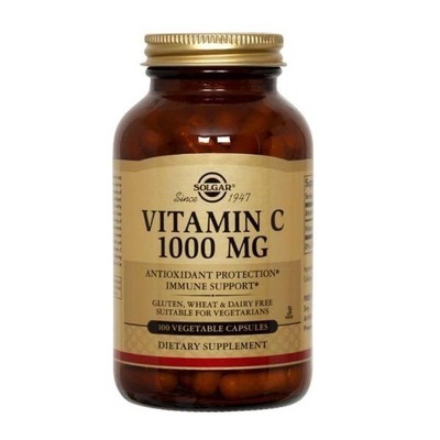 SOLGAR Vitamin C 1000mg Συμπλήρωμα Διατροφής Με Αντιοξειδωτική Βιταμίνη C Απαραίτητη Για Την Υγεία Του Οργανισμού x100 Φυτικές Κάψουλες