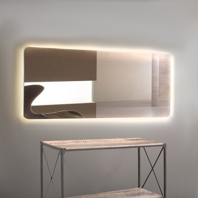 Καθρέπτης 160x50 στρογγυλεμένες γωνίες με φωτισμό 