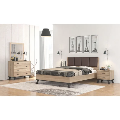 Κρεβάτι Υπέρδιπλο για στρώμα 160x200 N69 Καφέ Τεχν