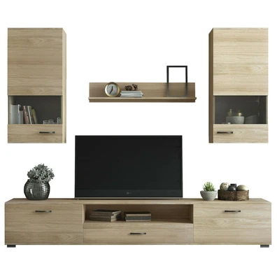 Σύνθετο Σαλονιού Μοριοσανίδα 210x40x129cm	N18 Λάττ