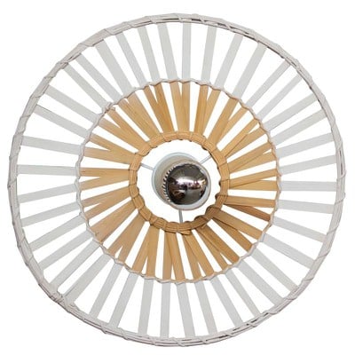 Ceiling Light D40 White Bamboo 1Xe27 Max 40W