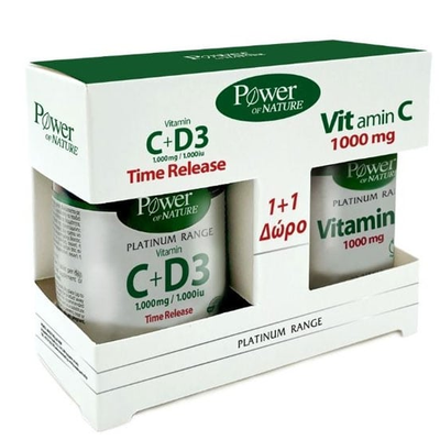 POWER HEALTH Platinum Range Vitamin C 1000mg & D3 1000UI x30 Δισκία + Δώρο Vitamin C 1000mg x20 Δισκία Για Την Ενίσχυση Του Ανοσοποιητικού