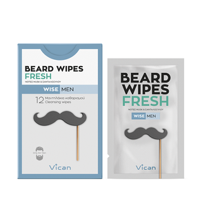 Vican Wise Men Fresh Beard Wipes Μαντηλάκια Καθαρι