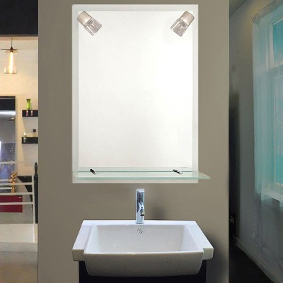 Καθρέπτης μπάνιου τοίχου 60x80 με δύο φωτιστικά κα