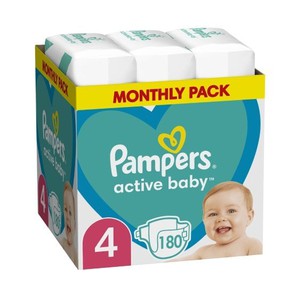 Pampers Active Baby Size 4 (9-14 kg), Monthly Pack