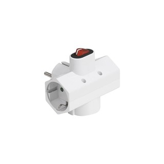 Adapter 3 Ways with Switch White