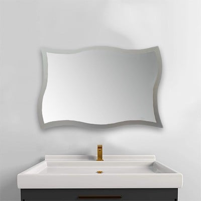 Καθρέπτης μπάνιου τοίχου 80x55 με περίγραμμα αμμοβ