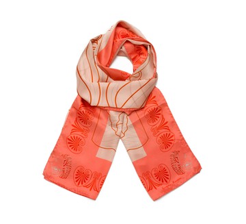 Parthenon silk scarf – coral