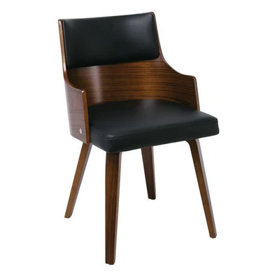 Πολυθρόνα Καρυδί/ Pu Μαύρο 48x53x79cm ZWW Emerson 
