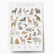 Watercolor alphabet with animals