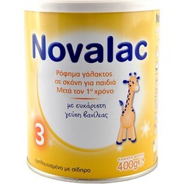 Novalac 3 ρόφημα γάλακτος σε σκόνη για παιδιά μετά τον 1ο χρόνο με γεύση βανίλια 400g
