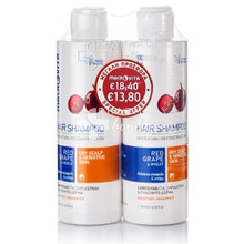 Macrovita Σετ Red Grape & Wheat Dry Scalp & Sensitive Skin Hair Shampoo - Σαμπουάν για Ξηροδερμία & Ευαίσθητο Δέρμα (Κόκκινο Σταφύλι & Σιτάρι), 2 x 200ml