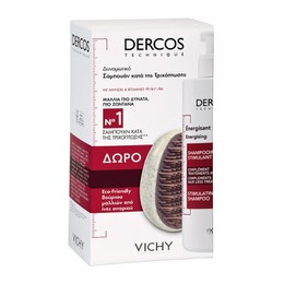 Vichy Promo Dercos Energisant Shampoo 400ml & Δώρο Βούρτσα Μαλλιών Από Ίνες Σιταριού