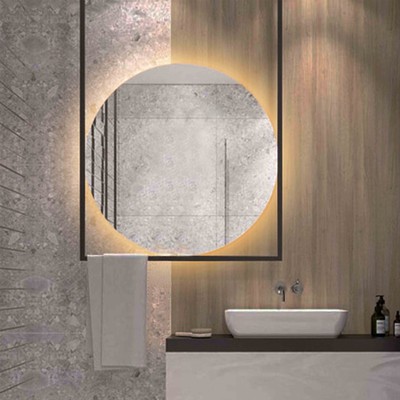 Pendant round bathroom ceiling mirror with led Φ60