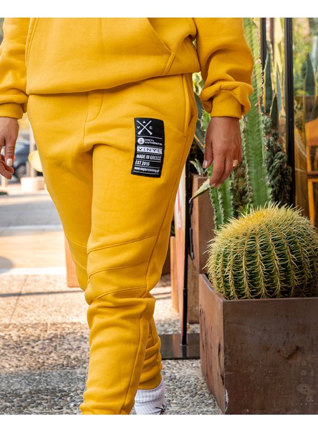 Vinyl art clothing yellow vinyl sign post pants