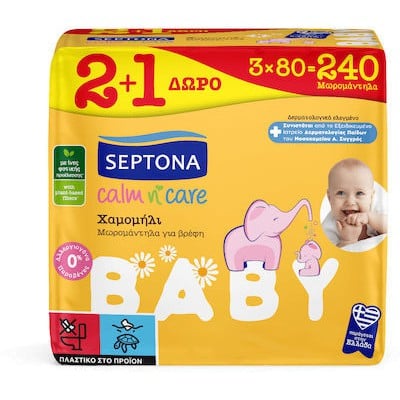 Septona Μωρομάντηλα για Βρέφη με Χαμομήλι Calm n' 
