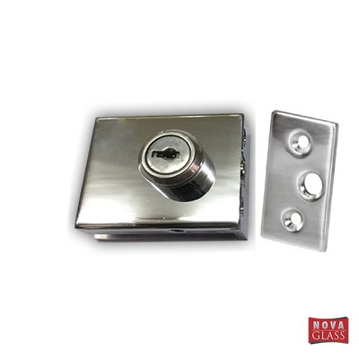 Zamak latch with counterpart and lock for glass do