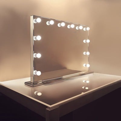 Καθρέπτης ΙΝΟΧ 90x70 με φωτισμό για μακιγιάζ Holly