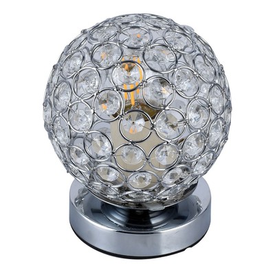 Table Light 1xE27 Ball With Crystals Chrome