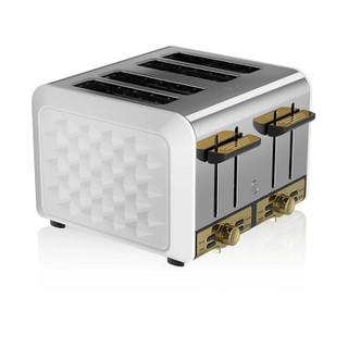 Toaster 4 Slice Metal Gatsby Swan White ST14084WHT