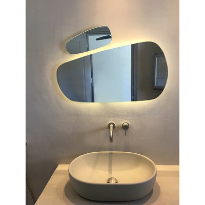 Mirrors Led set 2 pieces in pebble shape 85x45 and