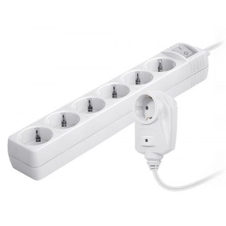 Socket Outlet 6-Way Cable 1.5m White